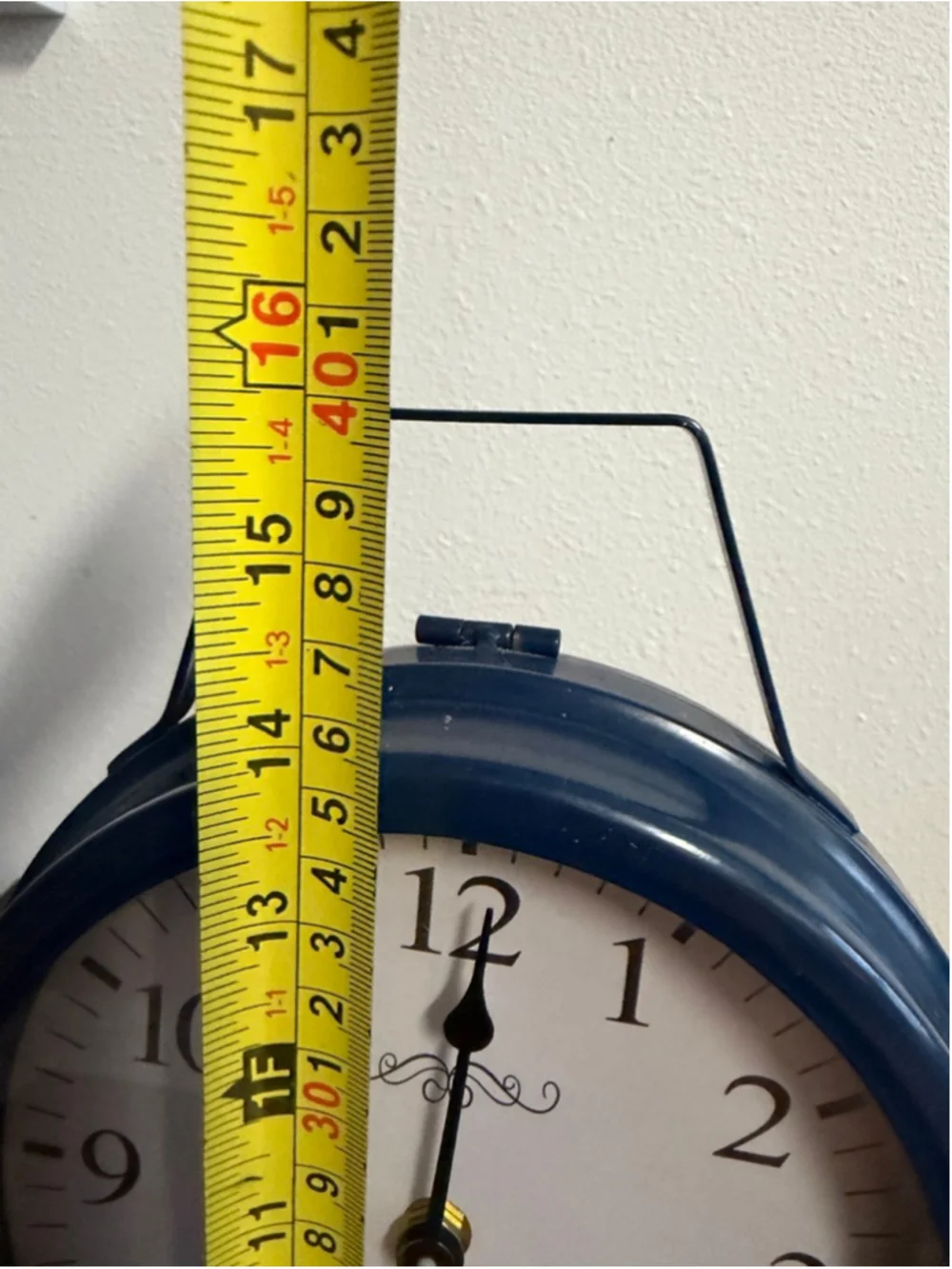Vintage Style Blue Metal Desk Clock on Stand Industrial Farmhouse Decor Quartz